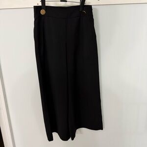 Vintage Anne Klein Black Wide Leg Cropped Pants
